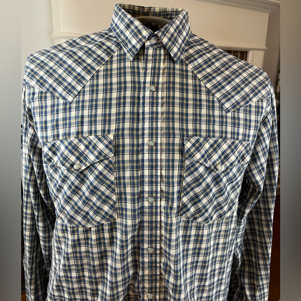 Vintage Pearl Snap Western Shirt - long sleeve, men’s Large - Express Riders